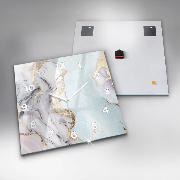Horloge murale carrée Marbre pastel