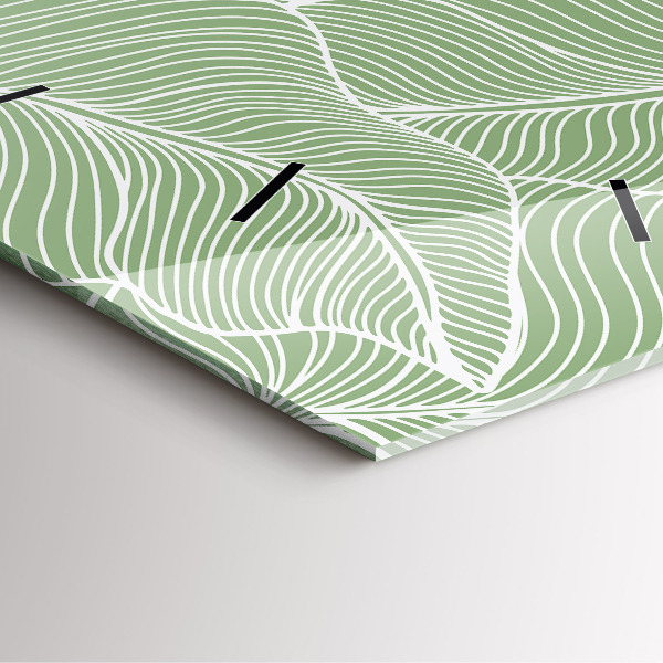 Horloge murale carrée Motif de feuilles naturelles