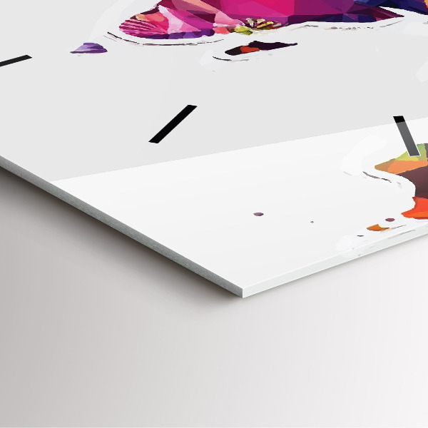 Horloge murale carrée Triangles de la carte du monde