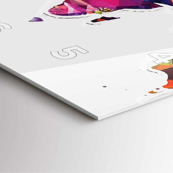 Horloge murale carrée Triangles de la carte du monde