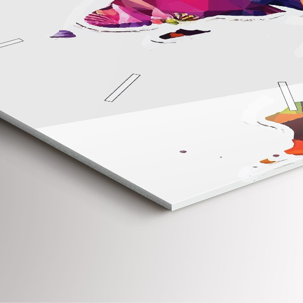 Horloge murale carrée Triangles de la carte du monde