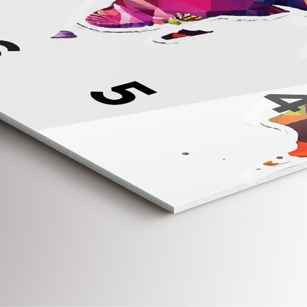 Horloge murale carrée Triangles de la carte du monde