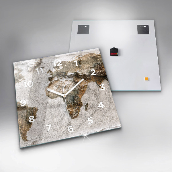 Horloge murale carrée Carte du vieux monde