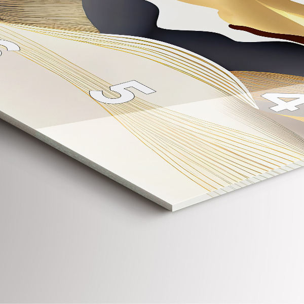 Horloge murale carrée Montagnes dorées abstraites