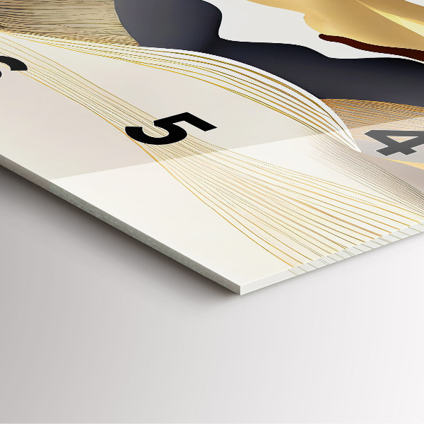 Horloge murale carrée Montagnes dorées abstraites