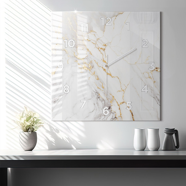 Horloge murale carrée Marbre décoratif