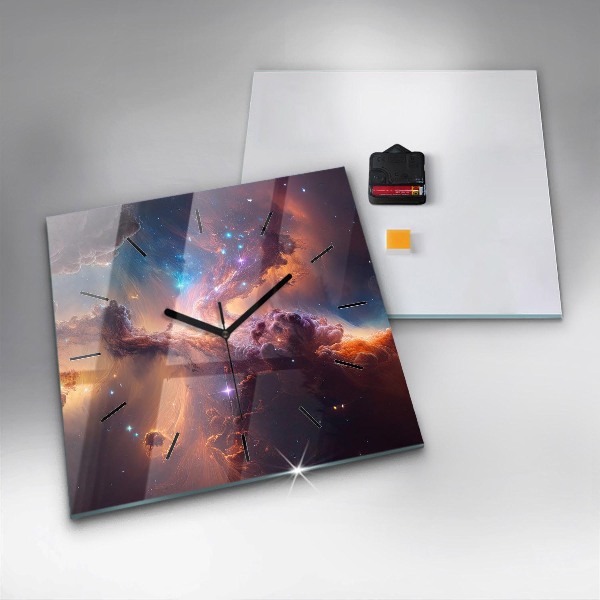 Horloge murale carrée Le monde cosmique des étoiles