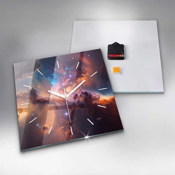 Horloge murale carrée Le monde cosmique des étoiles