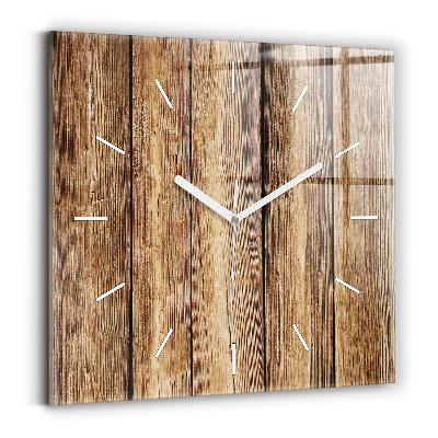 Horloge murale carrée planches de bois
