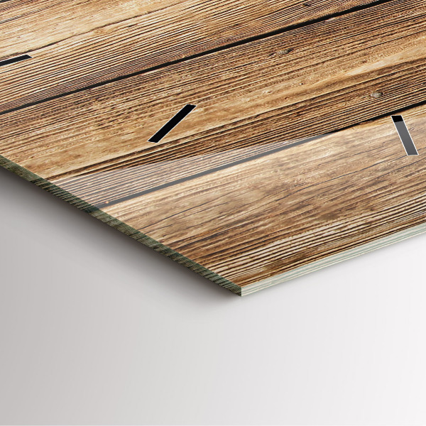 Horloge murale carrée planches de bois