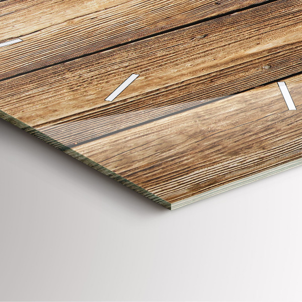 Horloge murale carrée planches de bois