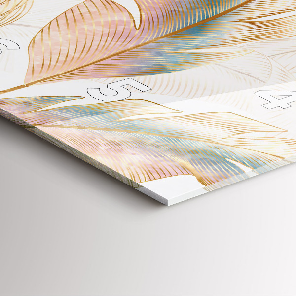 Horloge murale carrée Motif de feuille naturelle