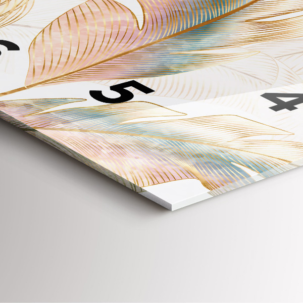 Horloge murale carrée Motif de feuille naturelle