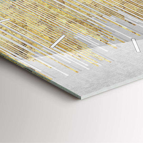 Horloge murale carrée Motif décoratif et or