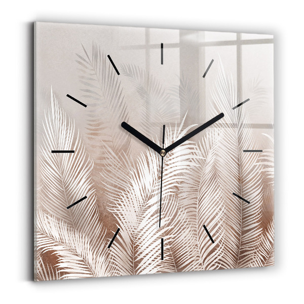 Horloge murale carrée Feuilles tropicales bohèmes