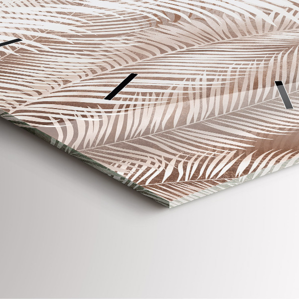 Horloge murale carrée Feuilles tropicales bohèmes