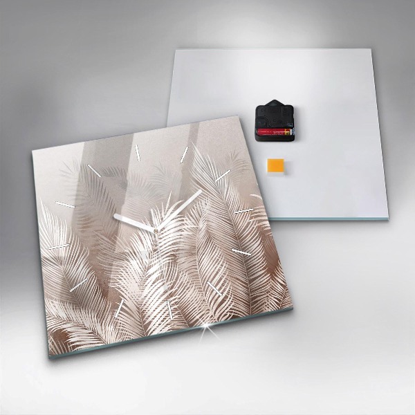 Horloge murale carrée Feuilles tropicales bohèmes