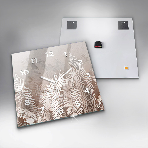 Horloge murale carrée Feuilles tropicales bohèmes