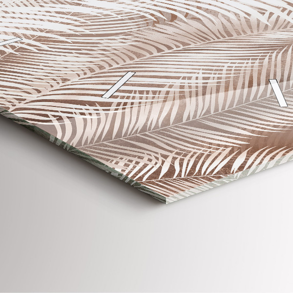 Horloge murale carrée Feuilles tropicales bohèmes