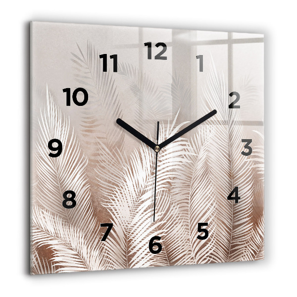 Horloge murale carrée Feuilles tropicales bohèmes