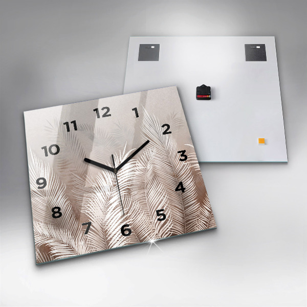 Horloge murale carrée Feuilles tropicales bohèmes