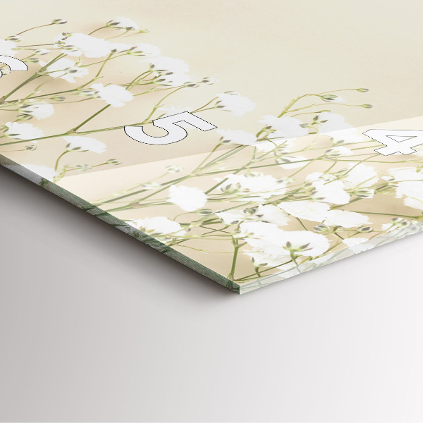 Horloge murale carrée Fleurs de gypsophile en fleurs