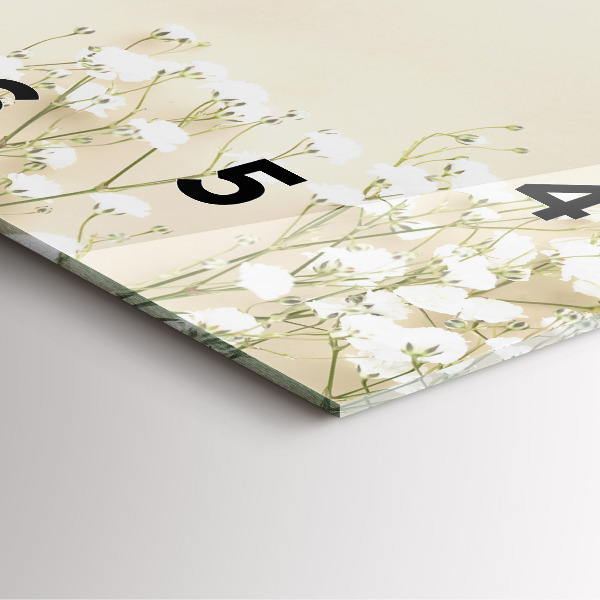 Horloge murale carrée Fleurs de gypsophile en fleurs