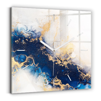 Horloge murale carrée Motif en marbre