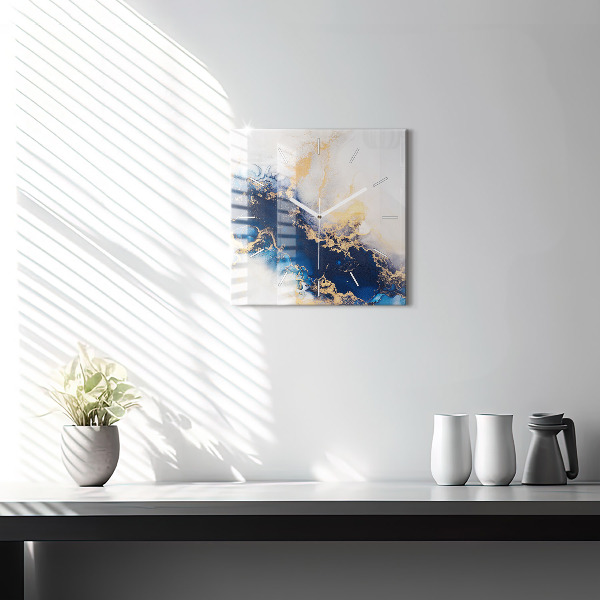 Horloge murale carrée Motif en marbre