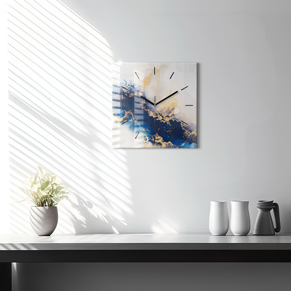 Horloge murale carrée Motif en marbre