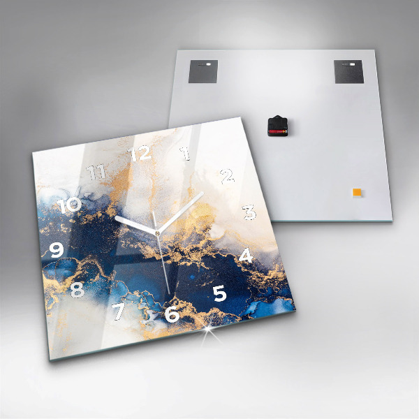 Horloge murale carrée Motif en marbre