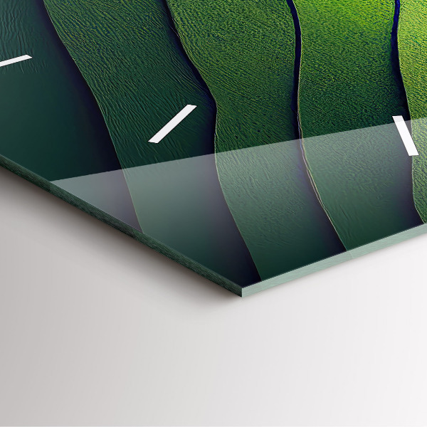 Horloge murale carrée Résumé des champs verts