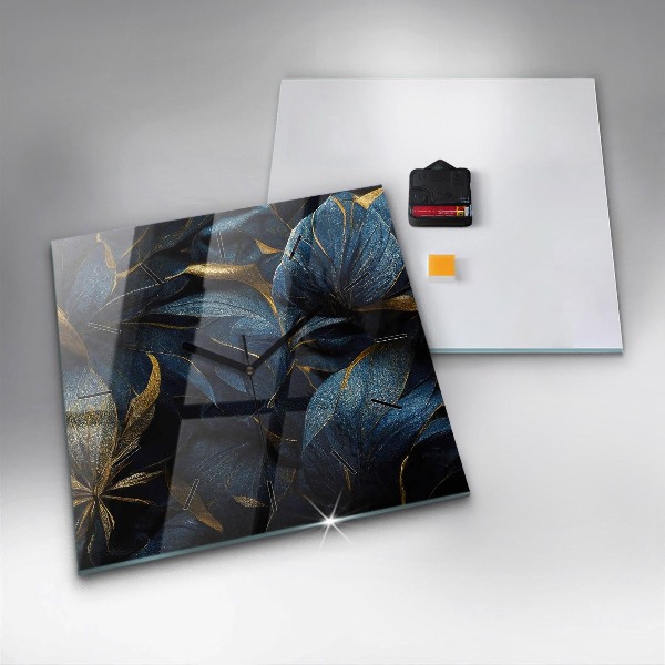 Horloge murale carrée Fleurs décoratives