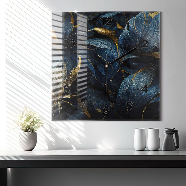 Horloge murale carrée Fleurs décoratives