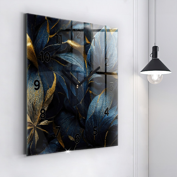 Horloge murale carrée Fleurs décoratives