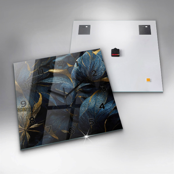 Horloge murale carrée Fleurs décoratives