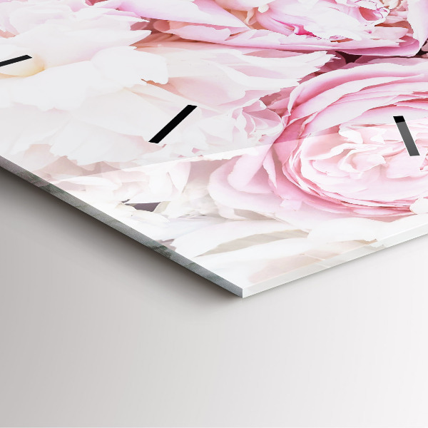 Horloge murale carrée Fleurs décoratives