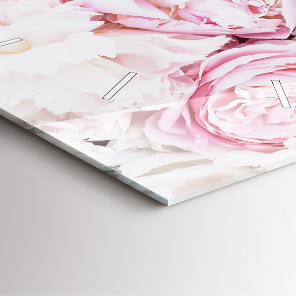 Horloge murale carrée Fleurs décoratives