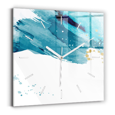 Horloge murale carrée Coups de pinceau