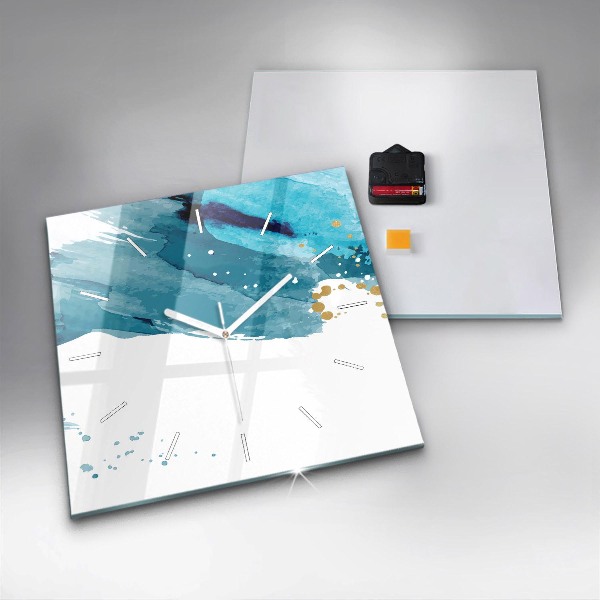 Horloge murale carrée Coups de pinceau