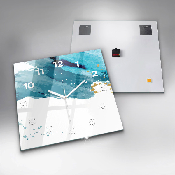 Horloge murale carrée Coups de pinceau