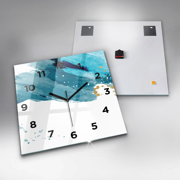 Horloge murale carrée Coups de pinceau