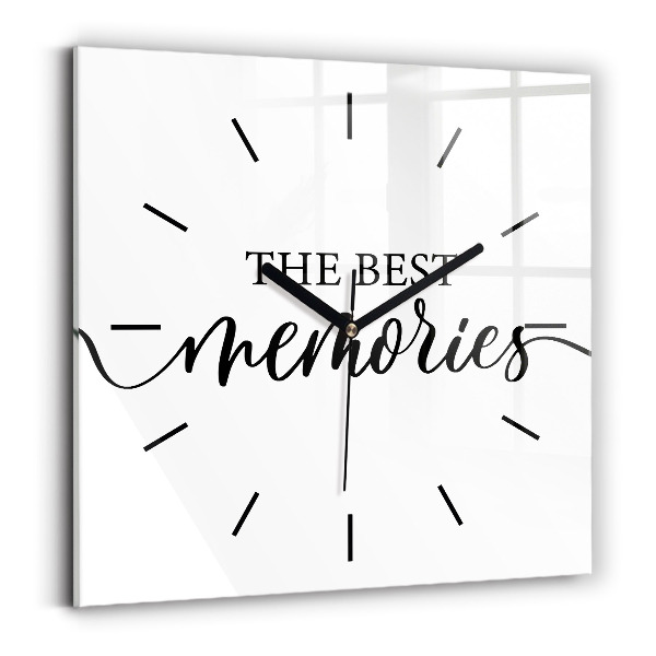 Horloge murale carrée 'L''inscription Souvenirs'