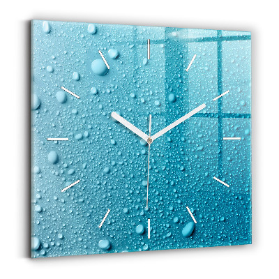 Horloge murale carrée 'Gouttes d''eau sur le verre'
