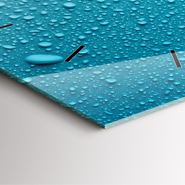 Horloge murale carrée 'Gouttes d''eau sur le verre'