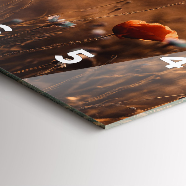 Horloge murale carrée Lever de soleil sur le terrain