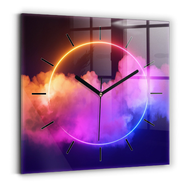 Horloge murale carrée Résumé de fumée 3D
