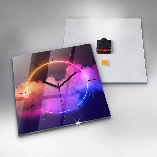 Horloge murale carrée Résumé de fumée 3D