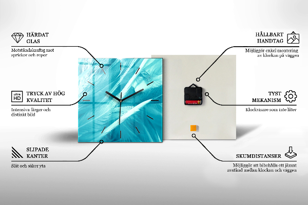 Horloge murale carrée Résumé de fumée 3D