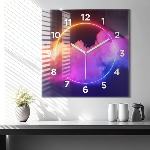 Horloge murale carrée Résumé de fumée 3D